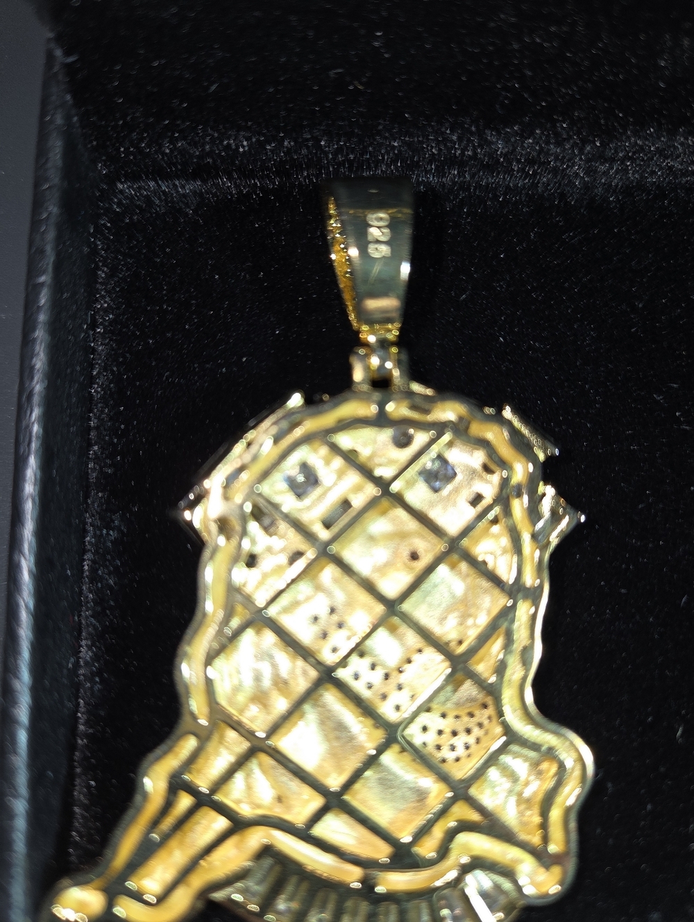 Iced Out 10 carat Moissanite Jesus Peice Baguette Pendant - 14k Yellow ovr 925 S - Picture 15 of 16